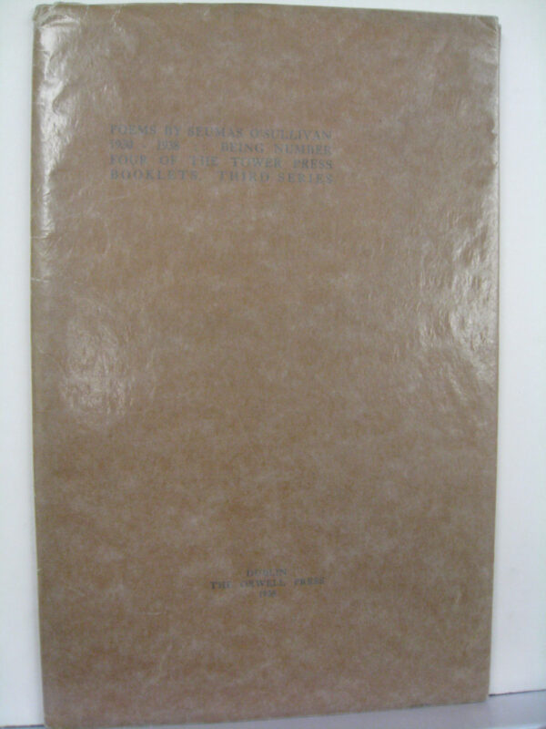Poems by Seumas O'Sullivan 1930-1938 by Seumas O'Sullivan