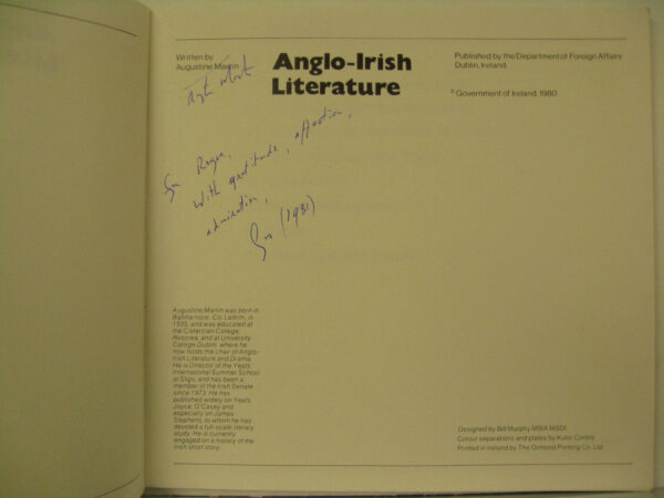 Anglo-Irish Literature by Augustine Martin