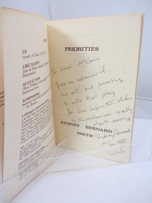 Priorties.  Poems 1967-77. by Sydney Bernard Smith.