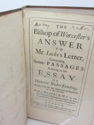 The Bishop of Worcester's Answer to Mr. Locke's Letter (First & Second Letters) 1697 by Edward Stillingfleet