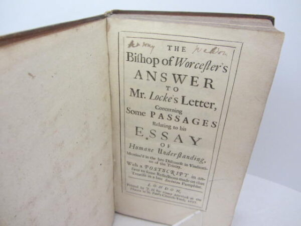 The Bishop of Worcester's Answer to Mr. Locke's Letter (First & Second Letters) 1697 by Edward Stillingfleet