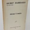 Secret Marriages. Nine Short Poems (1968) by Michael Longley