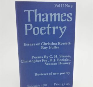 The Underground [in] Thames Poetry. Signed Copy (1981) by Seamus Heaney