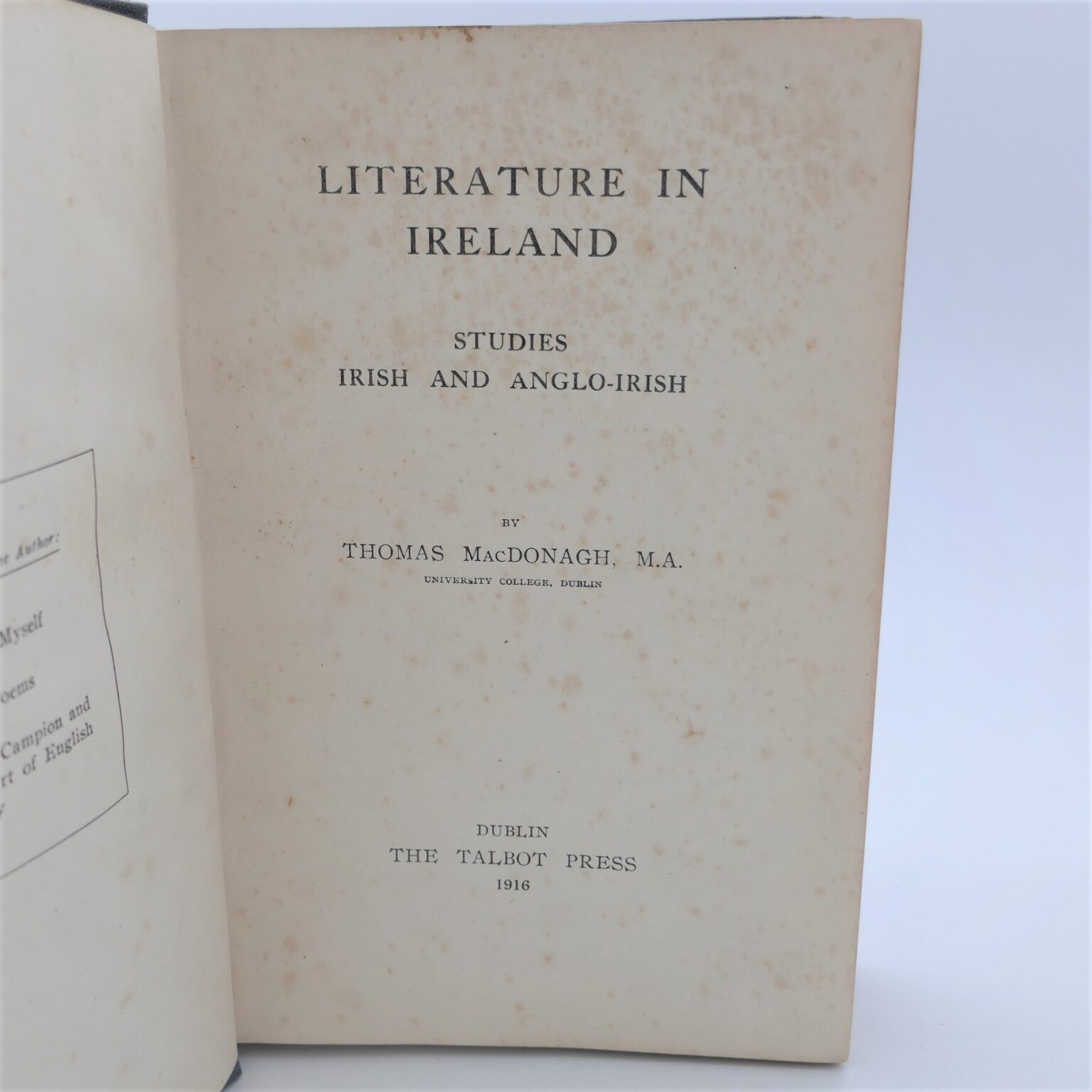 Literature in Ireland Studies Irish and AngloIrish (1916) Ulysses