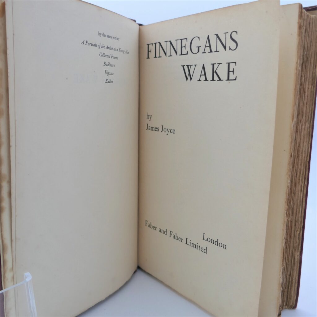 Finnegans Wake. First Edition (1939) Ulysses Rare Books