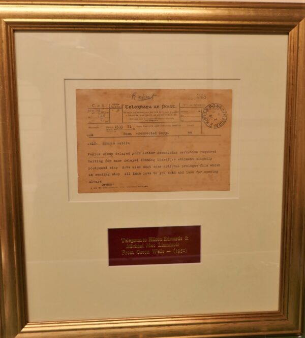 Telegram From Orson Welles to Hilton Edwards and Micheál MacLiammoir (1951)