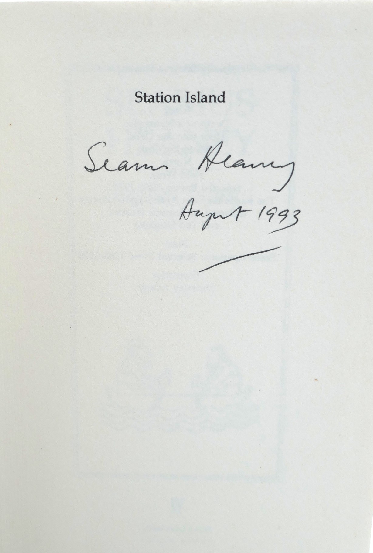 Station Island. Signed Copy (1984) - Image 3