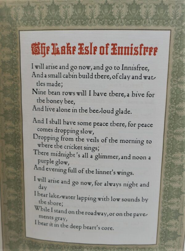The Lake Isle of Innisfree. Facsimile of the Poem in the Poet's Handwriting (1924)
