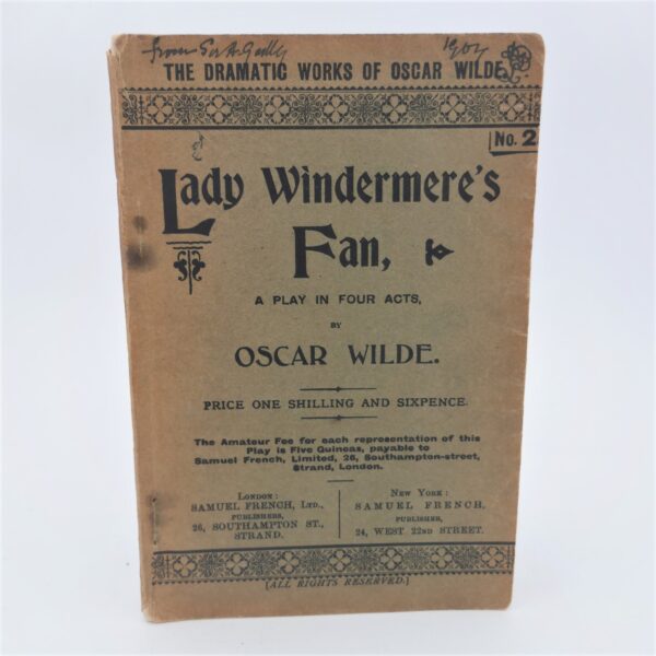 Lady Windermere's Fan. With Original Cast Photograph (1895)