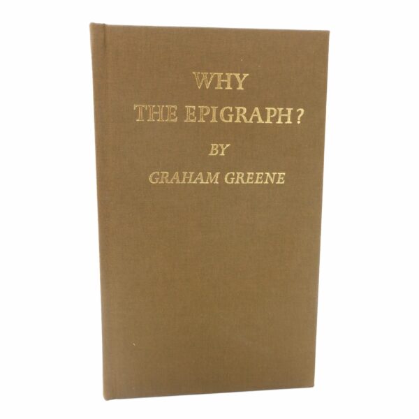 Why The Epigraph?  Limited Signed Edition (1989)
