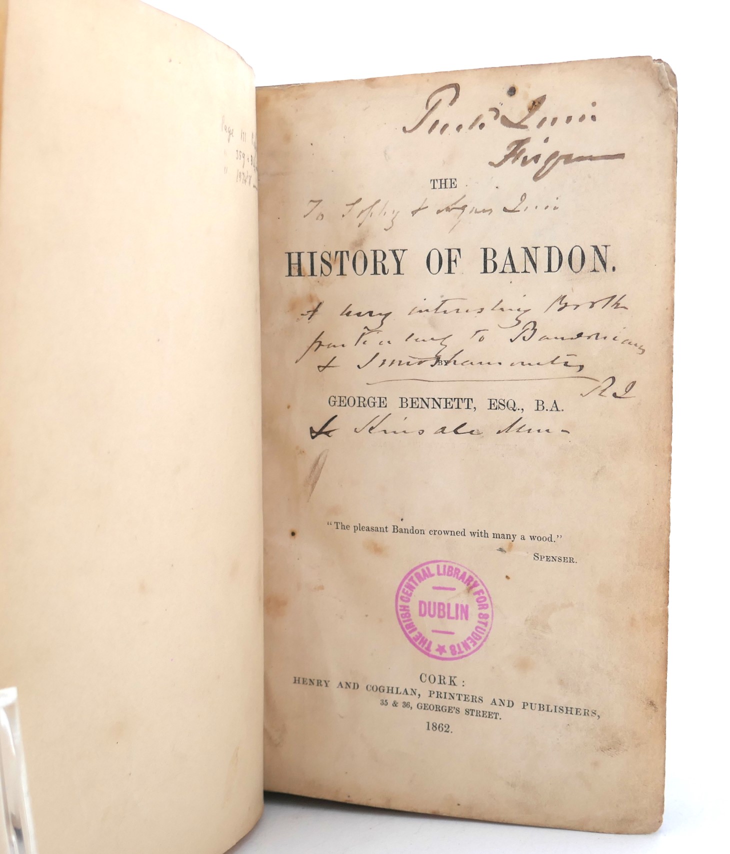 The History of Bandon. First Edition (1862) Ulysses Rare Books