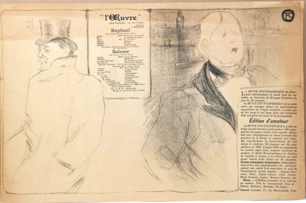Henri De Toulouse-Lautrec’s Program for ‘Raphael and Salome’ (1898)