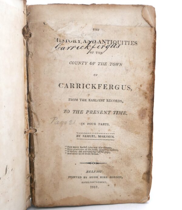 The History and Antiquities of the Town of Carrickfergus (1811)