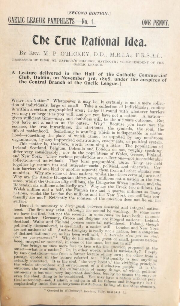 Gaelic League Pamphlets. No. 1 - No. 9 (1900)