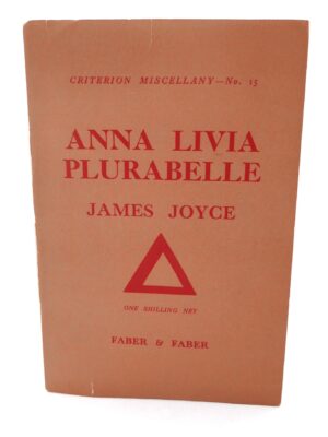 Anna Livia Plurabelle. First Edition in Wrappers (1930)