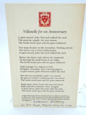 Villanelle for an Anniversary (1986)