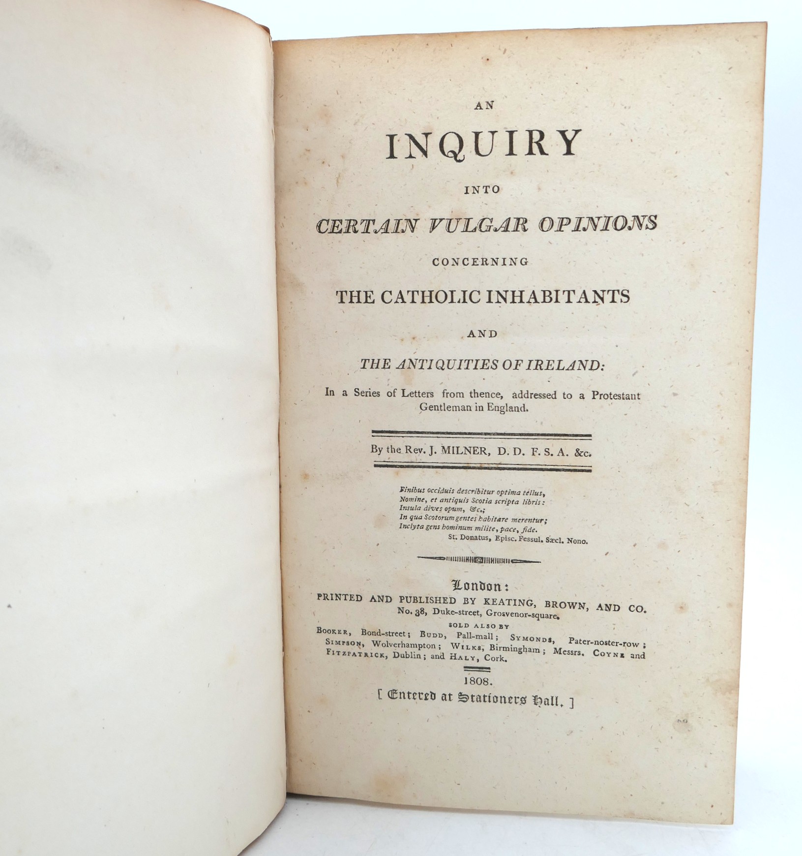 The Catholic Inhabitants and The Antiquities of Ireland (1808) - Image 2