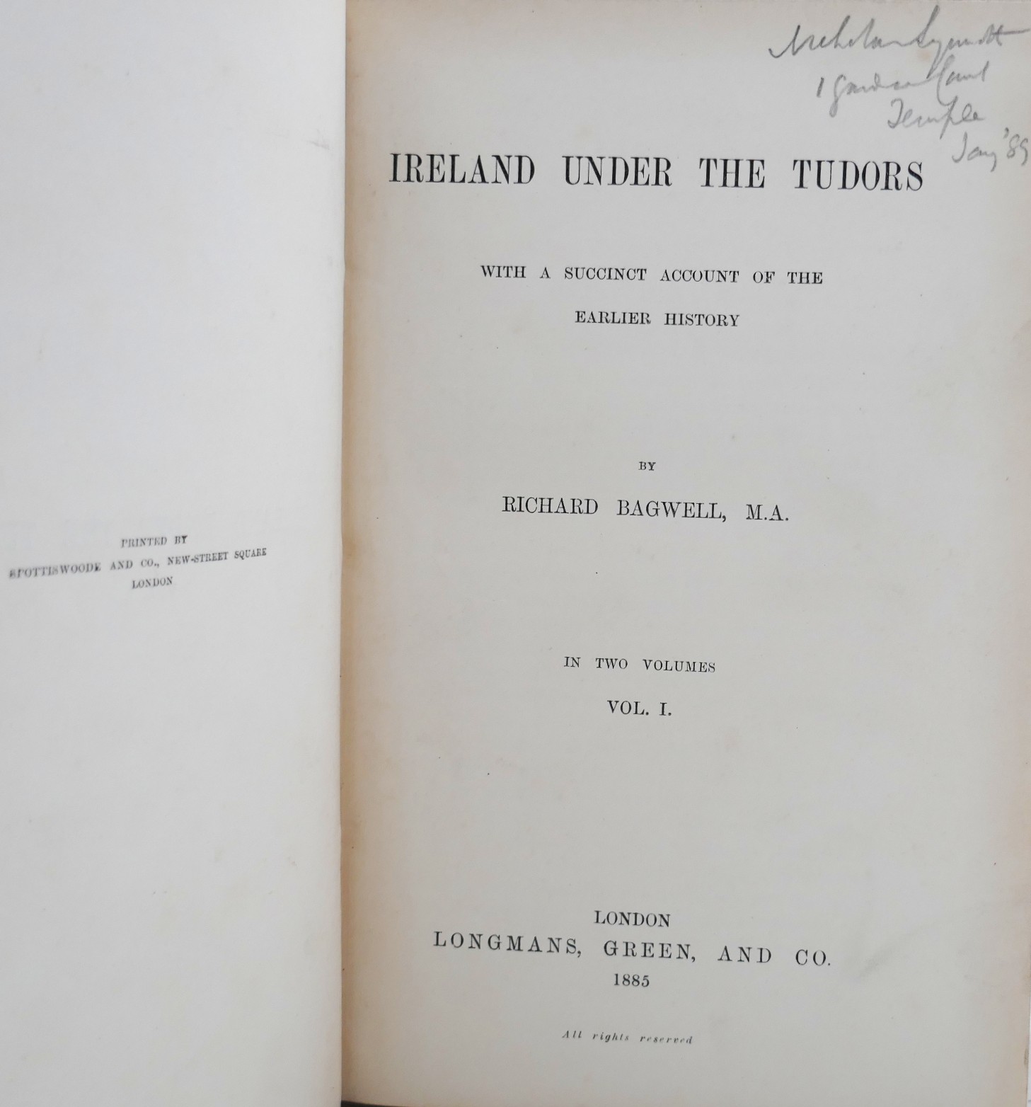 Ireland Under the Tudors. Three Volumes (1885-1890) - Image 3