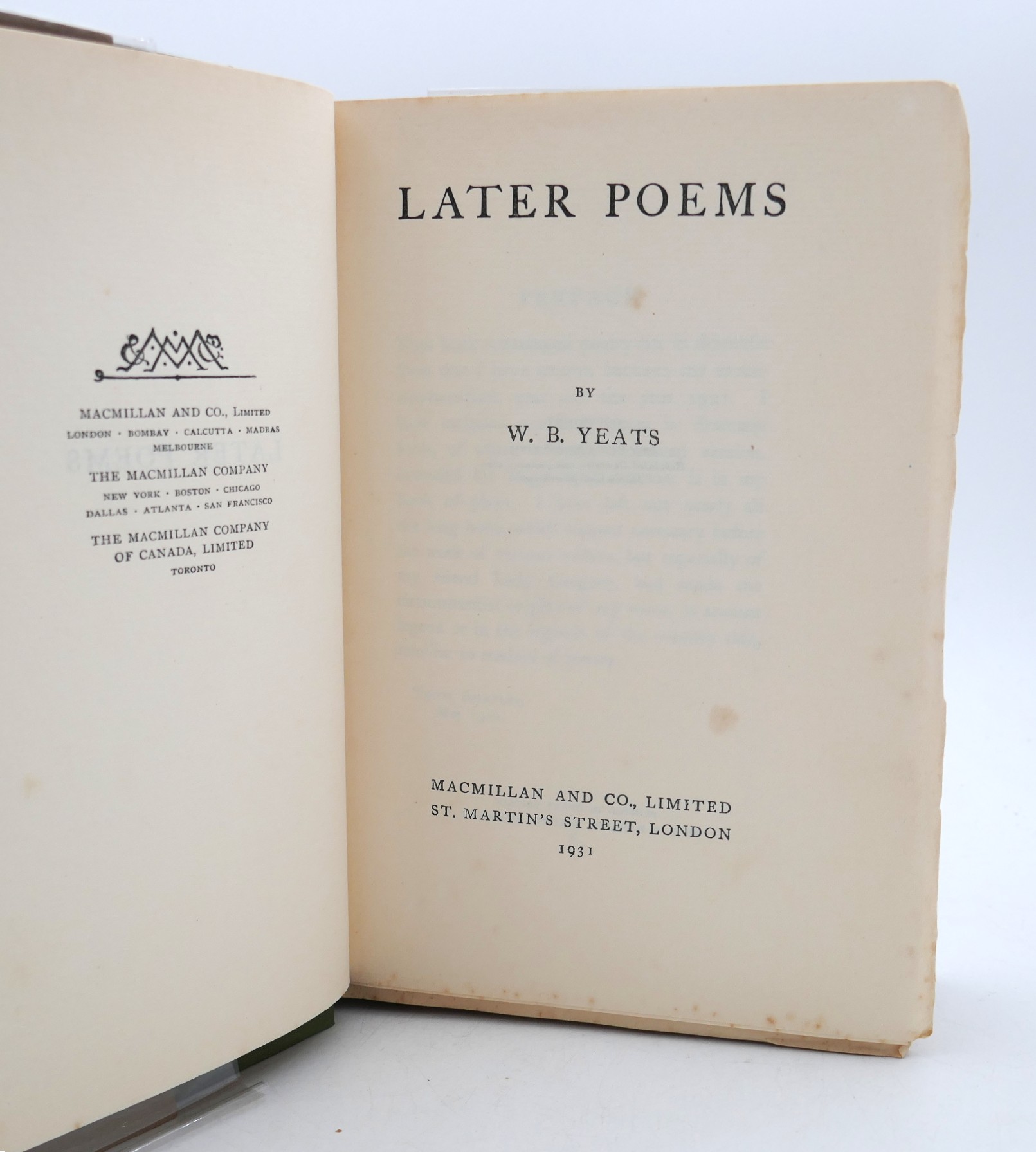 Later Poems. Fifth Edition (1931) - Image 3