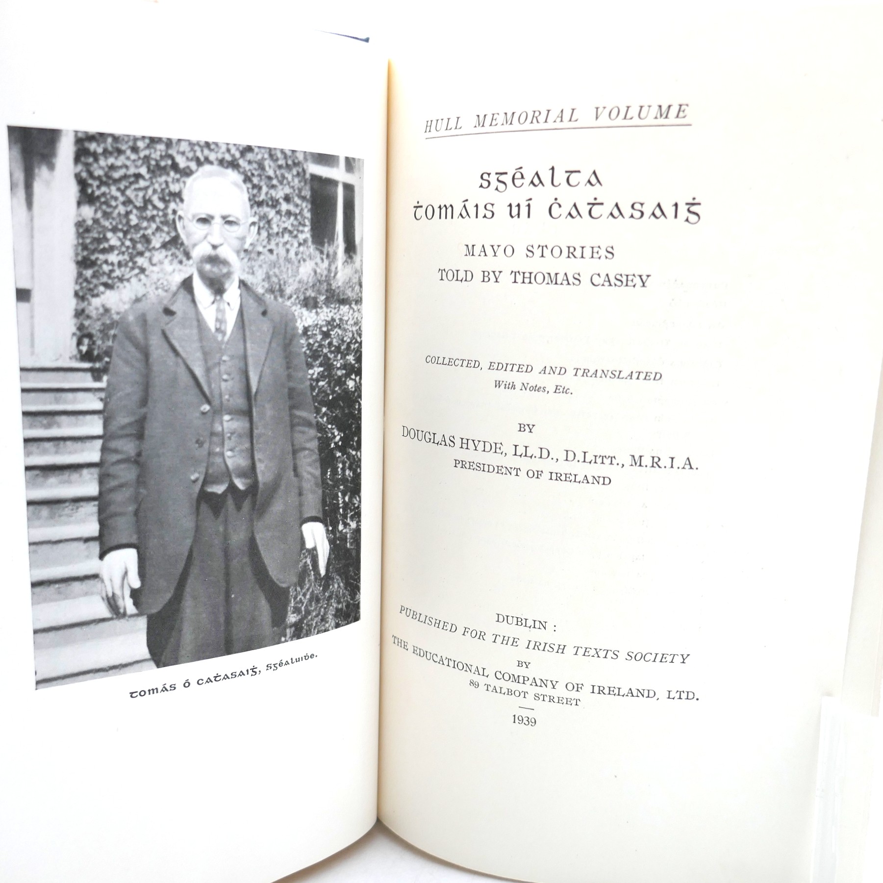 Mayo Stories told by Thomas Casey. Irish Text Society (1939) - Image 2