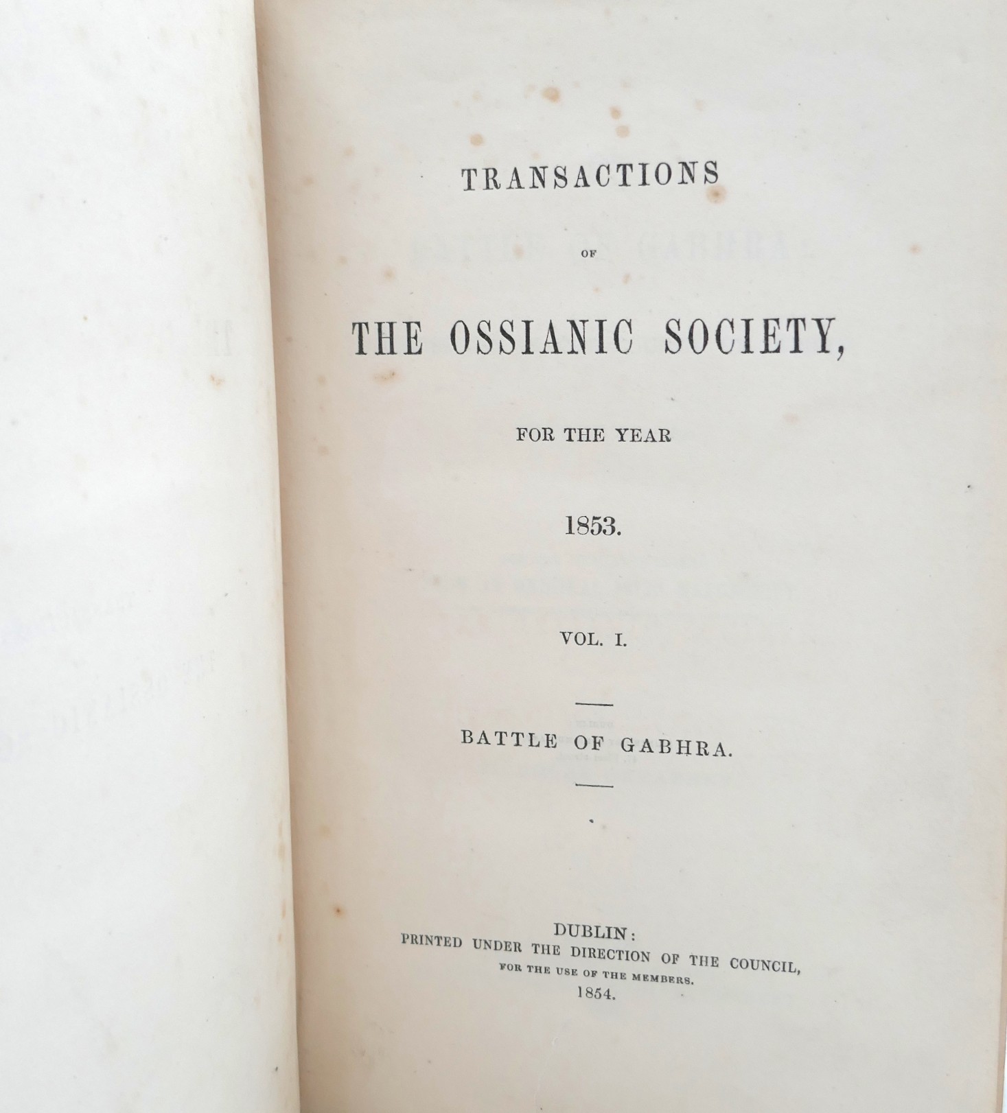 Transactions of the Ossianic Society. Complete Set (1853-1858) - Image 2