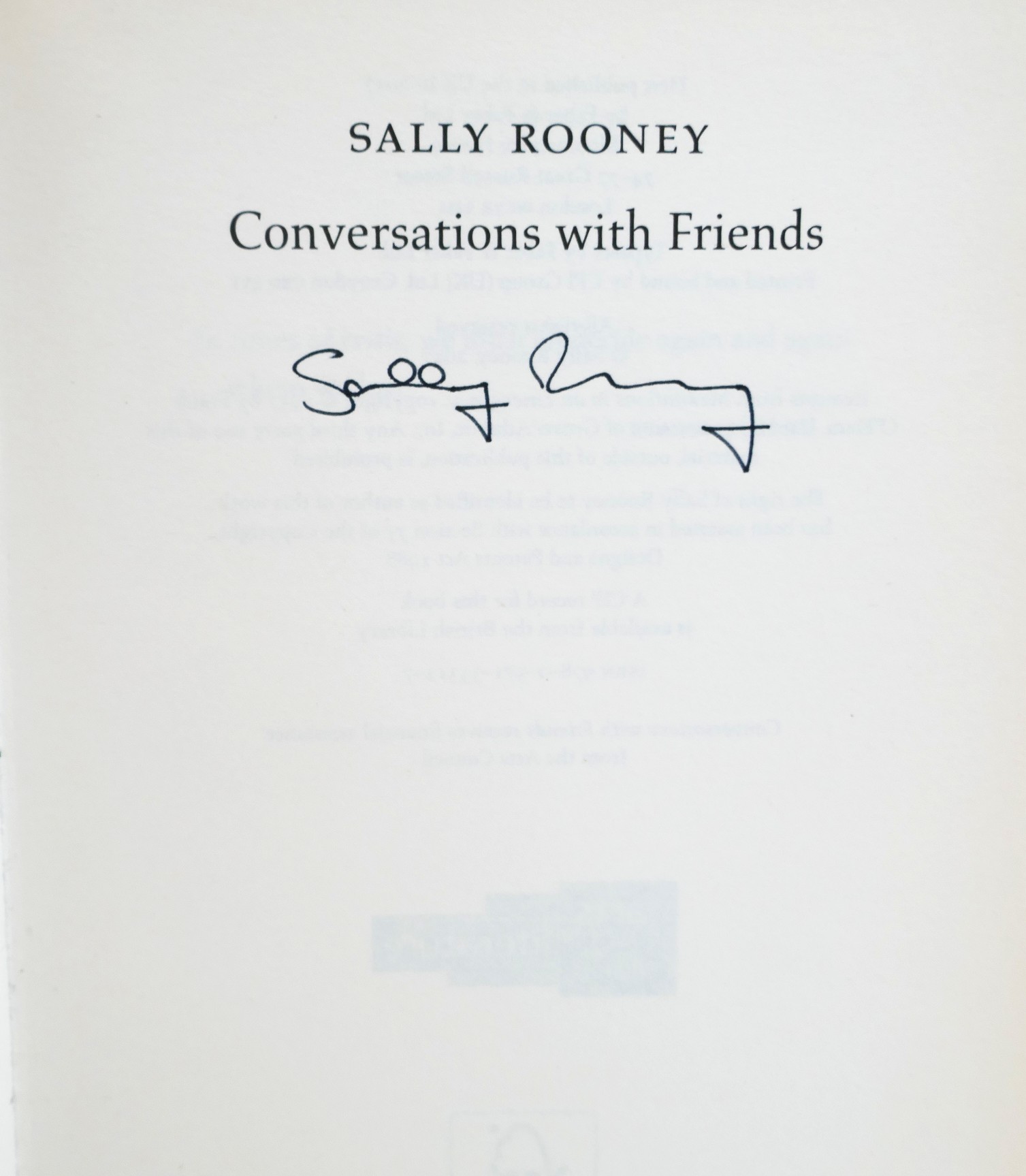 Conversations with Friends. Signed Copy (2017) - Image 3