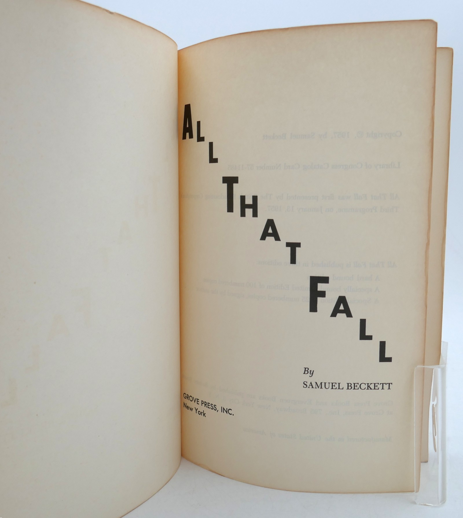 All That Fall. A Play. Gift Edition (1957) - Image 2
