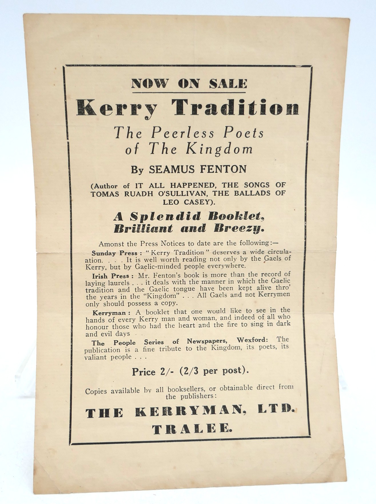 Kerry Tradition. The Peerless Poets of the Kingdom (1951) - Image 3
